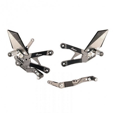 Pedane regolabili poggiapiedi snodati CAMBIO STANDARD E ROVESCIATO LIGHTECH YAMAHA R1M / R1 2015-2019