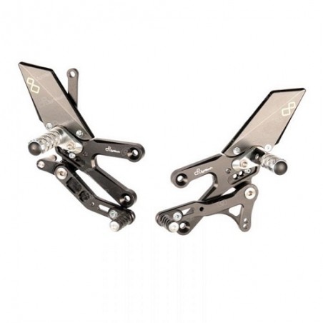 Pedane regolabili con poggiapiedi fissi CAMBIO STANDARD LIGHTECH YAMAHA R3 2015-2019