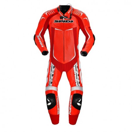 Tuta Suit Traje Anzug in pelle TRACK WIND REPLICA EVO SPIDI Rosso/Bianco UOMO Y134-348
