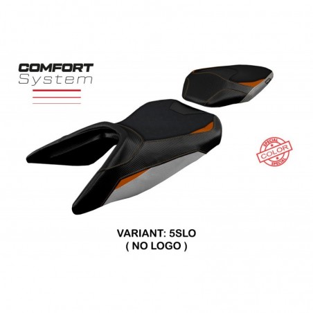 Rivestimento sella KTM 250 Duke 17-23 Neum NOLOGO 5SLOargento-arancio