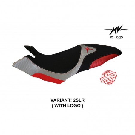 Rivestimento sella MV Agusta Dragster 800 14-18 Aosta LOGO 2SLRargento-rosso
