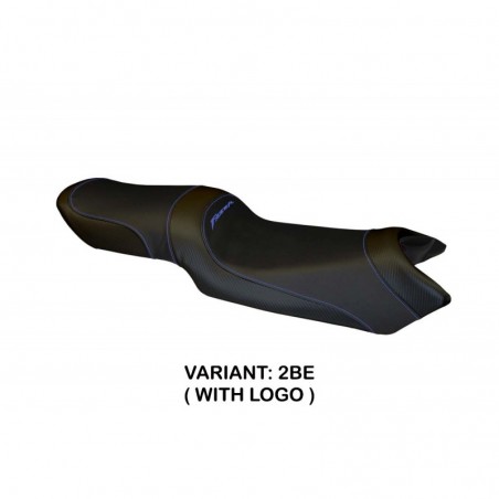 Rivestimento sella Yamaha FZ6 Fazer 04-11 Ivan total black LOGO 2BEblu