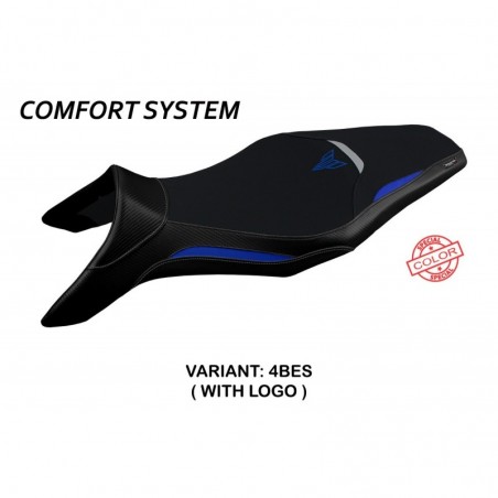 Rivestimento sella Yamaha MT-09 13-20 Asha LOGO 4BESblu-argento