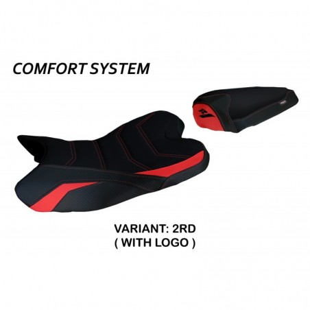 Rivestimento sella Yamaha R1 09-14 Araxa LOGO 2RDrosso