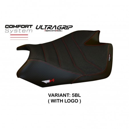 Rivestimento sella comp. Aprilia RSV4 09-20 Barrie CON LOGO 5BL nero