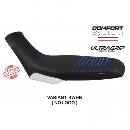 Rivestimento sella comp. Aprilia Tuareg 660 21-23 Boras NO LOGO 4WHBbianco-blu