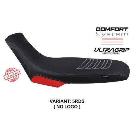 Rivestimento sella Aprilia Tuareg 660 21-23 Boras NO LOGO 5RDS rosso-argento