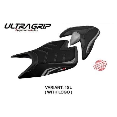 Rivestimento sella comp. Aprilia Tuono V4 21-23 Zuera CON LOGO 1SL argento