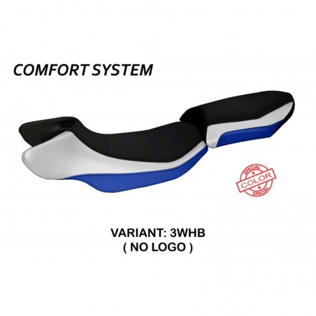 Rivestimento sella BMW R 1200 RS 15-19 Aurelia RS NOLOGO 3WHBbianco-blu