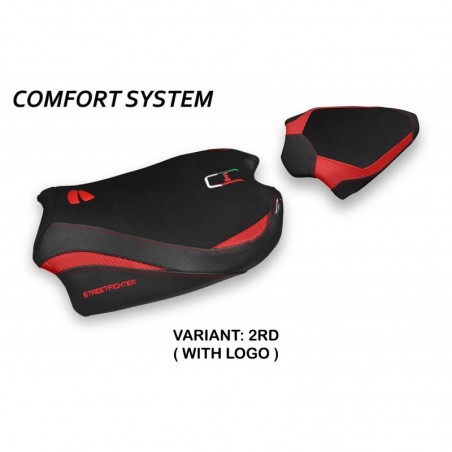 Rivestimento sella Ducati Streetfighter V4 20-23 Albena LOGO 2RDrosso