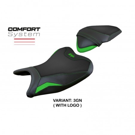 Rivestimento sella Kawasaki Ninja 400 18-23 Ribera LOGO3 GNverde