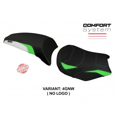 Rivestimento sella Kawasaki Ninja 650 17-23 Sihu NOLOGO 4GNWverde-bianco