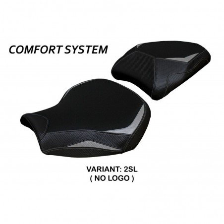 Rivestimento sella Kawasaki Ninja H2 1000 SX 18-23 Moniz NOLOGO 2SLargento