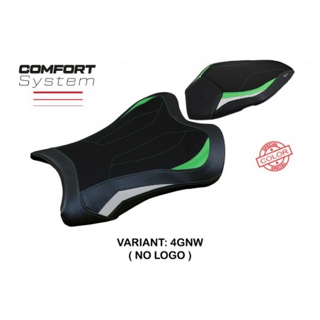 Rivestimento sella Kawasaki Ninja ZX 10 R 21-23 Dexter NOLOGO 4GNWverde-bianco