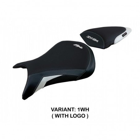 Rivestimento sella Kawasaki Ninja ZX 6 R 05-06 Juri LOGO 1WHbianco