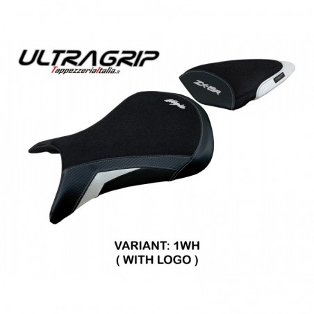 Rivestimento sella Kawasaki Ninja ZX 6 R 07-08 Andujar LOGO 1WHbianco