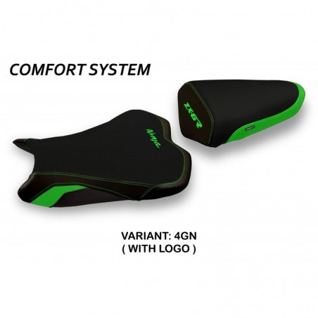 Rivestimento sella Kawasaki Ninja ZX 6 R 09-12 Giacarta 2 LOGO 4GNverde