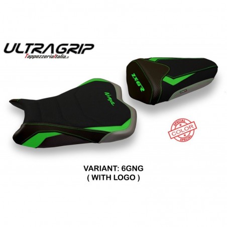 Rivestimento sella Kawasaki Ninja ZX 6 R 13-18 Pune LOGO 6GNGverde-grigio