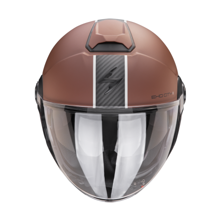 Casco Helmet Jet visierino parasole Scorpion EXO-CITY II CARBO Marrone