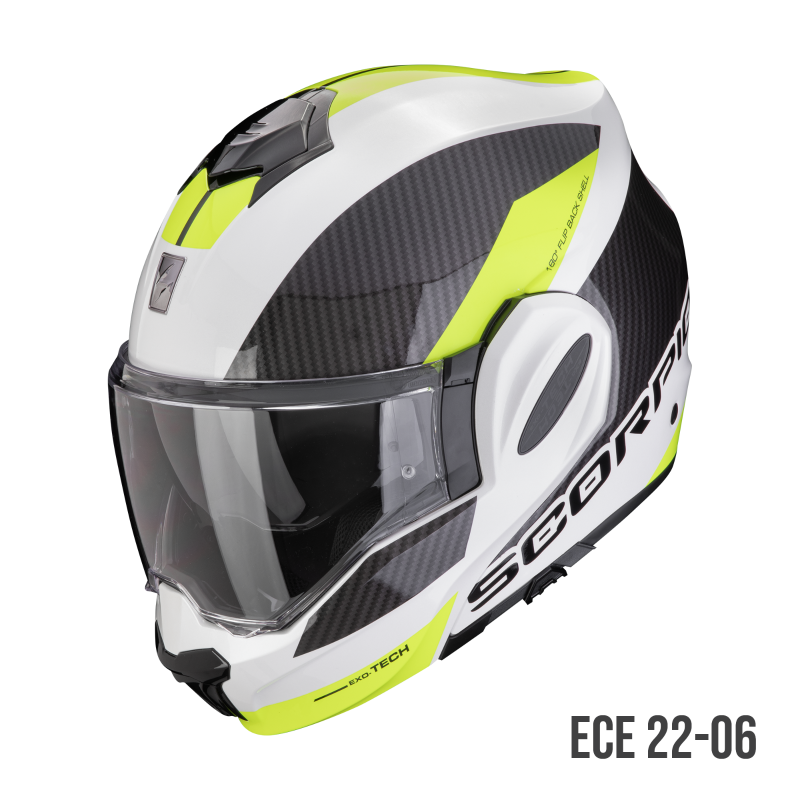 Casco Helmet Modulare Flip Back Scorpion EXO-TECH EVO TEAM Bianco