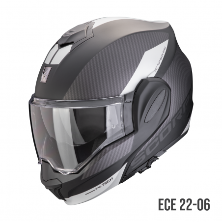 Casco Helmet Modulare Flip Back Scorpion EXO-TECH EVO TEAM Nero Bianco