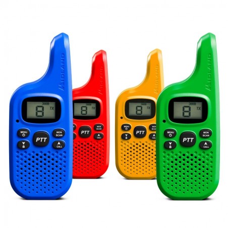 SET 4 RICETRASMETTITORI radio ricetrasmittenti Walkie Talkie per le famiglie raggio 4 km XT5 MIDLAND C1425.01