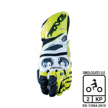 GUANTI FIVE RFX RACE WHITE-FLUO YELLOW M 81239M RACING UOMO ESTATE