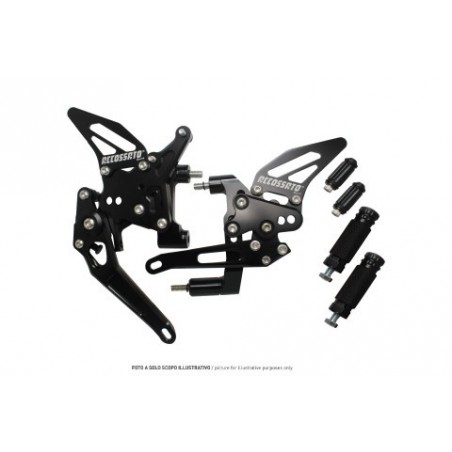Pedane Regolabili ACCOSSATO All. FT007 ins. Rosso DUCATI 1199 PANIGALE 1199 12