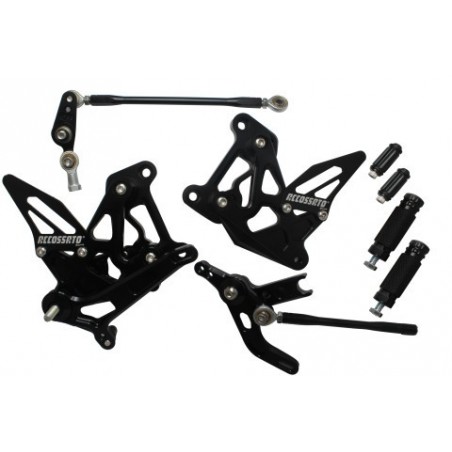 Pedane Regolabili ACCOSSATO Alluminio FT060 ins. Nero MV AGUSTA 800 F3 12 19