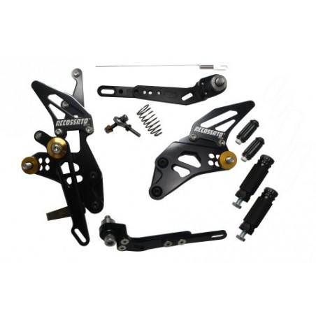 Pedane Regolabili ACCOSSATO Alluminio FT062 ins. Oro SUZUKI 1000 GSX-R 09 16