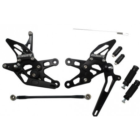 Pedane Regolabili ACCOSSATO All. FT081 ins. Nero KAWASAKI 1000 ZX-10R 06 07