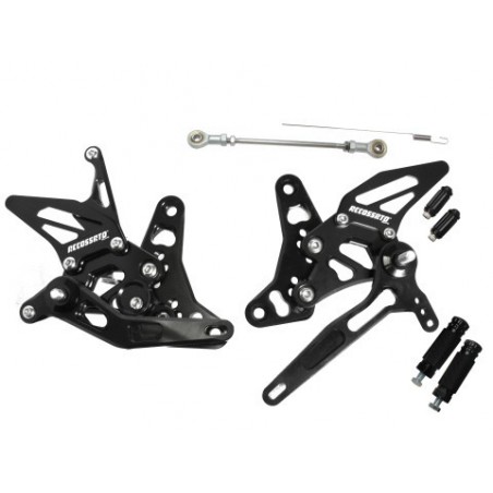 Pedane Regolabili ACCOSSATO Alluminio FT106 ins. Nero SUZUKI 650 SV 16 18