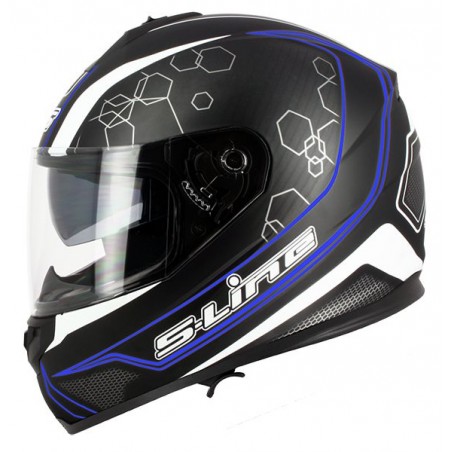 Casco Helmet Moto S-LINE S440 con VISIERINO Deco Blu