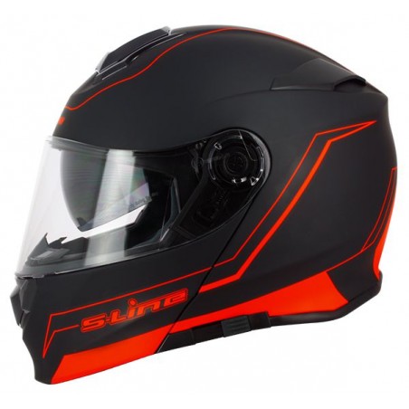Casco Helmet Modulare Moto S-LINE S550 ROSSO / NERO + PINLOCK